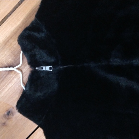 NEW! Faux Fur Quarter Zip Pullover Sweatshirt, Black- A New Day - SOFT! - Picture 3 of 10